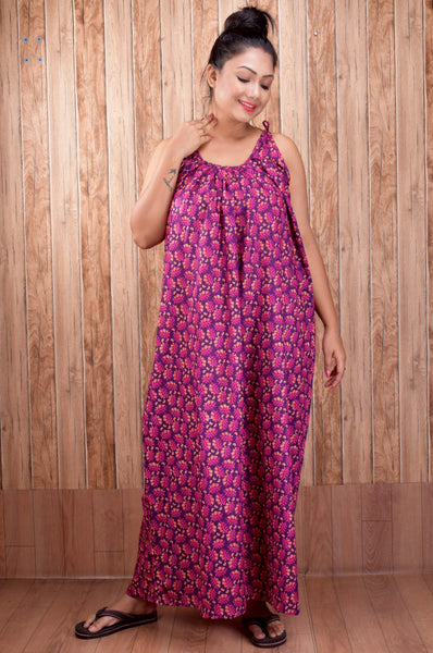 CLYMAA Pure Cotton Sleeveless Nighty/Multi Purpose Nighty/Patient Nighty