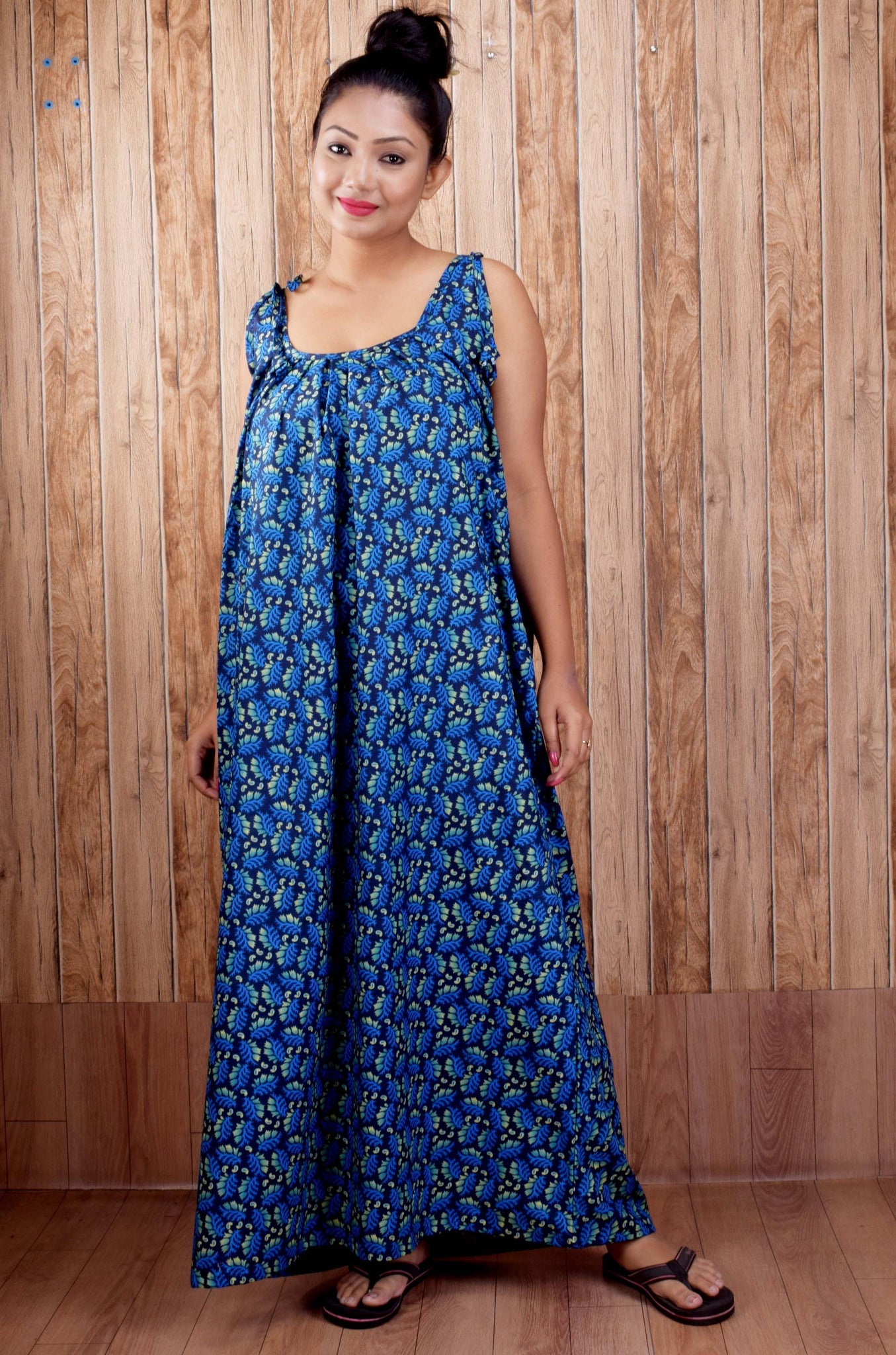 CLYMAA Pure Cotton Sleeveless Nighty/Multi Purpose Nighty/Patient Nighty