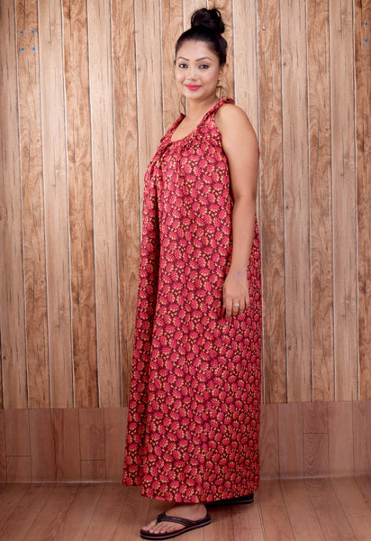 CLYMAA Pure Cotton Sleeveless Nighty/Multi Purpose Nighty/Patient Nighty