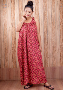 CLYMAA Pure Cotton Sleeveless Nighty/Multi Purpose Nighty/Patient Nighty