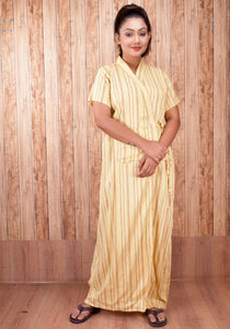 CLYMAA Women's Rayon Cotton Half Sleeves S to 3XL Size Robe/House Coat/Night Gown/ Maternity Gown with Pocket