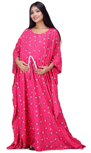 CLYMAA Women Long Maternity/Nursing/Feeding Kaftan/Kaftan Nighty/ Beach Kaftan (Fit L to 8XL Size)