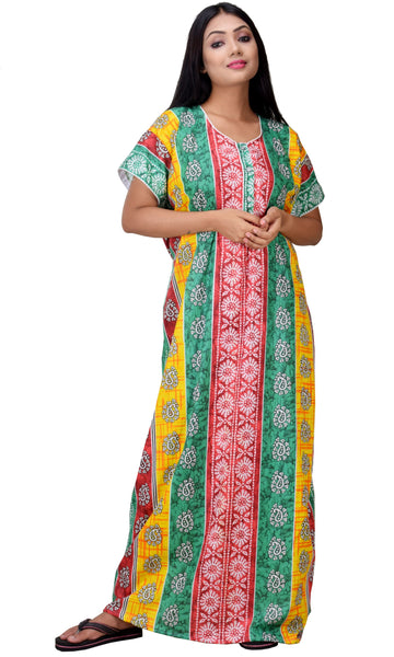 CLYMAA Woman's Pure Cotton Half Sleeves Front Open M,L,XL,XXL Size Nighty