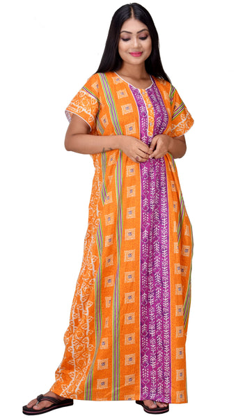 CLYMAA Woman's Pure Cotton Half Sleeves Front Open M,L,XL,XXL Size Nighty