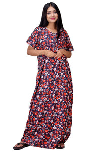 CLYMAA Woman's Pure Cotton Half Sleeves Front Open M,L,XL,XXL Size Nighty