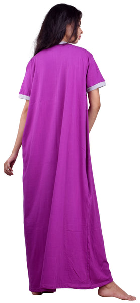 Summer Special Half sleeves front open Hosiery cotton multi purpose nightgown