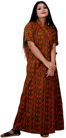 CLYMAA Women's Pure Cotton Half Sleeves Robe/Housecoat ( Size : L,XL,XXL )