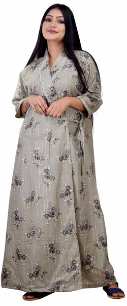 CLYMAA Women's MIX Cotton Quarter Sleeves Robe/Housecoat ( Size : L,XL,XXL )