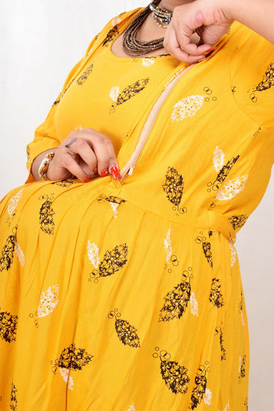 CLYMAA Woman Rayon Maternity Gown/Maternity wear/Feeding gown Sizes XL (FDR2221005Y)