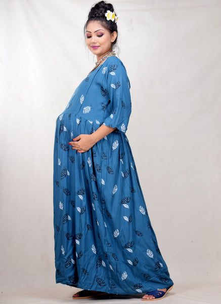 CLYMAA Woman Rayon Maternity Gown/Maternity wear/Feeding gown Sizes XL (FDR2221005TB)