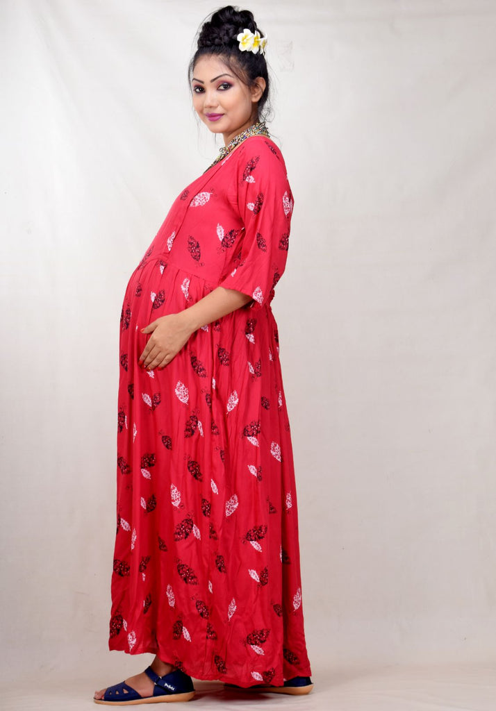 CLYMAA Woman Rayon Maternity Gown/Maternity wear/Feeding gown Sizes XL