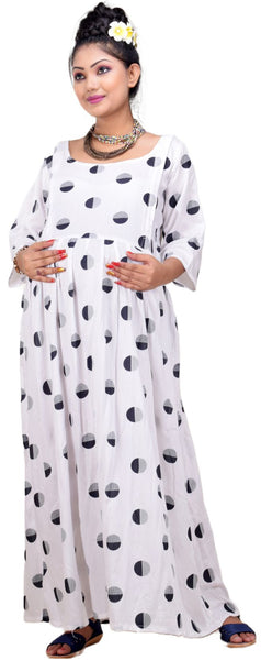 CLYMAA Woman Rayon Maternity Gown/Maternity wear/Feeding gown Sizes XL (FDR222001W)