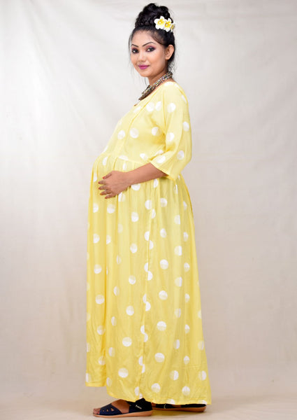 CLYMAA Woman Rayon Maternity Gown/Maternity wear/Feeding gown Sizes XL (FDR222001Y)