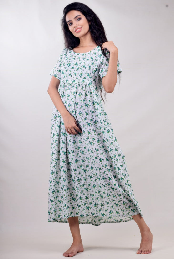 CLYMAA Woman Pure Cotton Maternity Gown/Maternity wear/Feeding Nighty