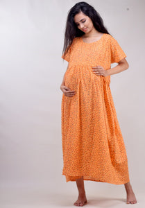 CLYMAA Woman Pure Cotton Maternity Gown/Maternity wear/Feeding gown