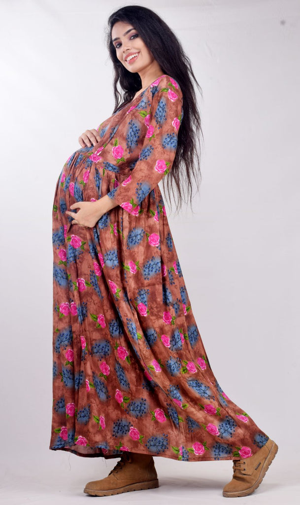 Hridaya Beautiful cotton maternity gown and dress with zip set 3