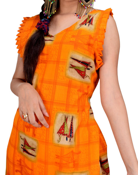Clymaa Women's Printed Sleeveless Long Gown (GR2228005Y)