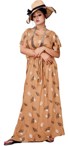 CLYMAA Women's Stylish Gown Dress with Frill Sleeves(GRHFBW2125007BG)