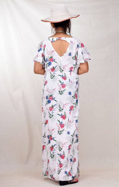 CLYMAA Women's Stylish Gown Dress with Frill Sleeves(GRHFBW2125008WMR)