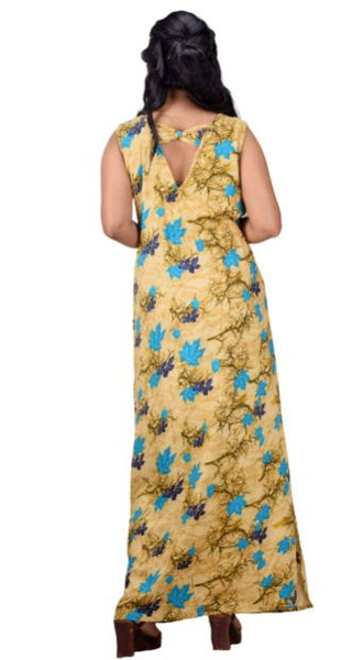 CLYMAA Women's Sleeveless Back Bow Stylish Gown Dress (GRSLBW2125002BGSGL)