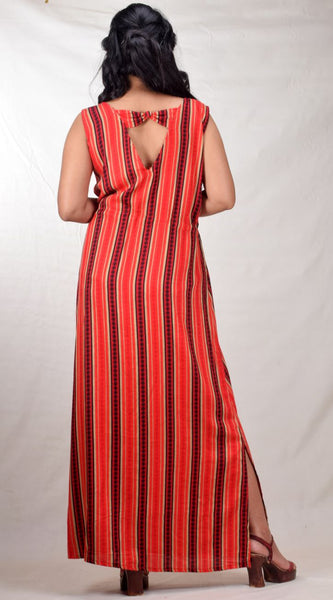 CLYMAA Women's Sleeveless Back Bow Stylish Gown Dress (GRSLBW2125003RDL)