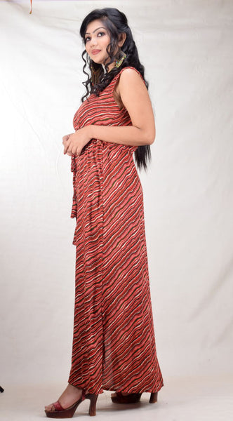 CLYMAA Women's Sleeveless Back Bow Stylish Gown Dress (GRSLBW2125004RDL)