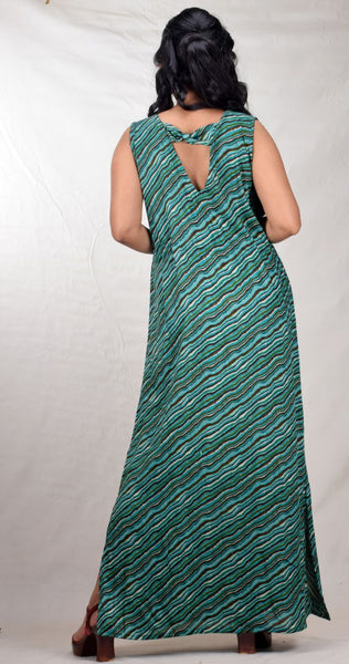 CLYMAA Women's Sleeveless Back Bow Stylish Gown Dress (GRSLBW2125004SGL)