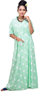 CLYMAA Women's Rayon Half Sleeves XXL Size Robe/House Coat/Night Gown/ Maternity Gown (HCR2121004GXXL)