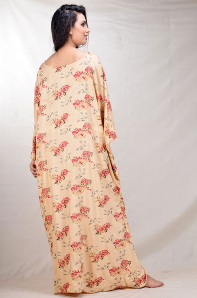 CLYMAA Women Long Plus Size (80 Garment Chest) Kaftan/Kaftan Nighty/ Beach Kaftan (Fit 40A to 48D Inner Garment Size) (KR22285002BG)