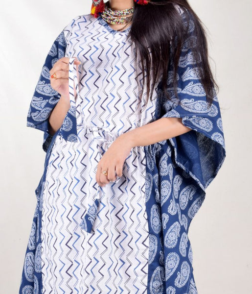 CLYMAA Women's Pure Cotton Midi Length  Kaftan/ Kaftan Kurti/ Short Kaftan