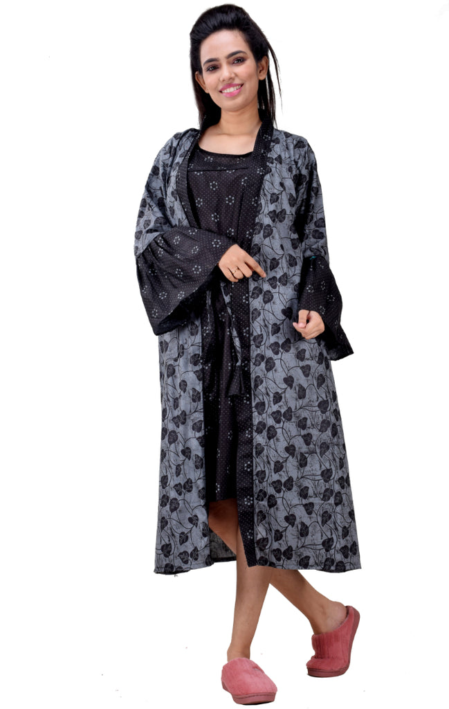 Buy CLYMAA� Pure Cotton XL/48 Size Robe/House Coat/Night Gown (Fit