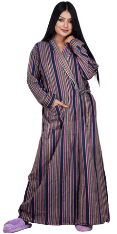 CLYMAA® Women's Winter Warm Housecoat/Rapper /Robe/Full Open Nighty (WHCS22225001NVG)