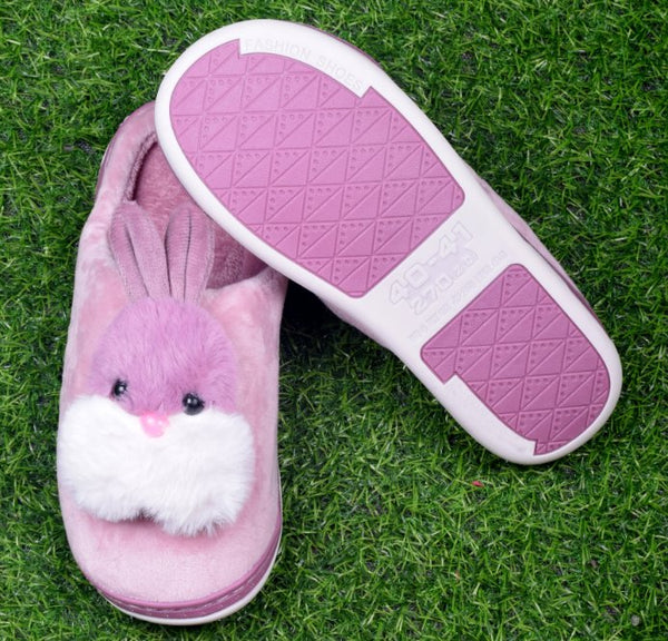 CLYMAA Winter Home Slippers , Non-Slip , Soft ,Fur, Warm with Soft Rubber Sole