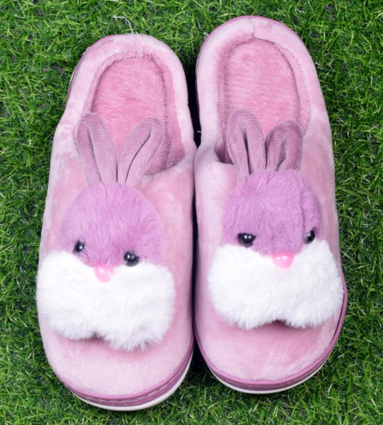 CLYMAA Winter Home Slippers , Non-Slip , Soft ,Fur, Warm with Soft Rubber Sole